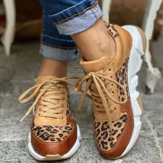 SneakerVibe - Trendy Joggesko med Leopardtrykk for en Unik Stil Motelys
