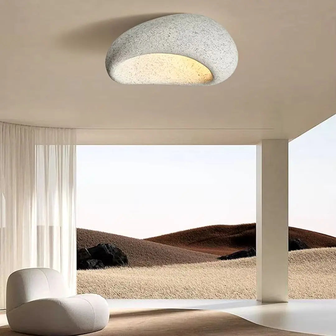 LunaGlow - Pebble-Formet Taklampe for Unik Belysning Motelys