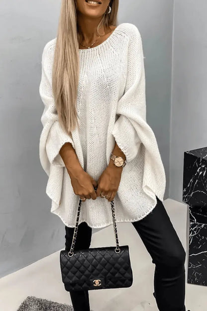 CozyKnit - Strikket Genser med Rund Hals for Comfort og Stil Motelys