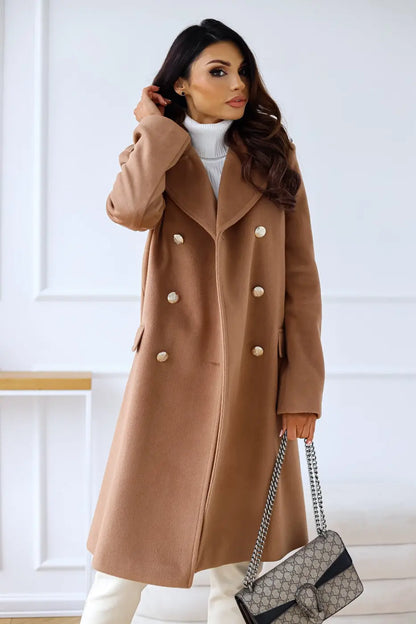 CozyWool - Elegant Dobbeltspent Ullkåpe for Stilige Anledninger Motelys
