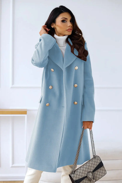 CozyWool - Elegant Dobbeltspent Ullkåpe for Stilige Anledninger Motelys