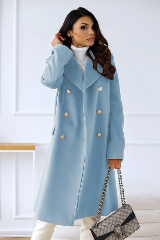 CozyWool - Elegant Dobbeltspent Ullkåpe for Stilige Anledninger Motelys