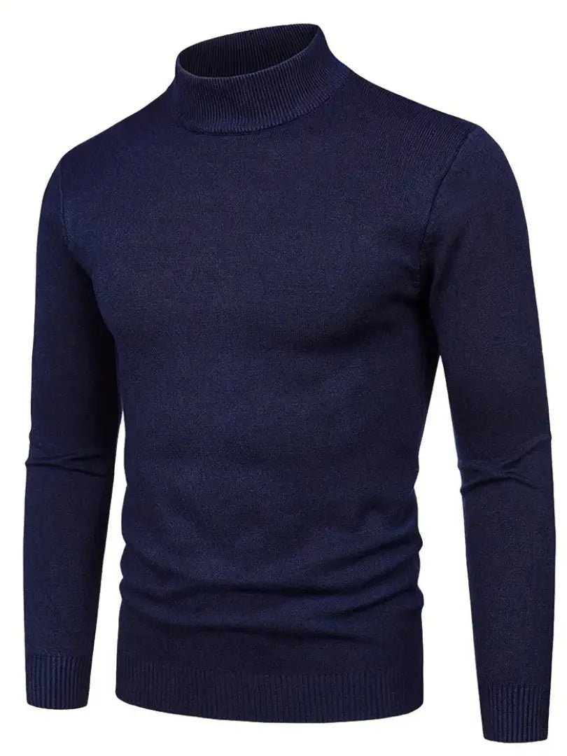 Herre Langermet Turtleneck Genser - Casual og Varm for Høst og Vinter Motelys