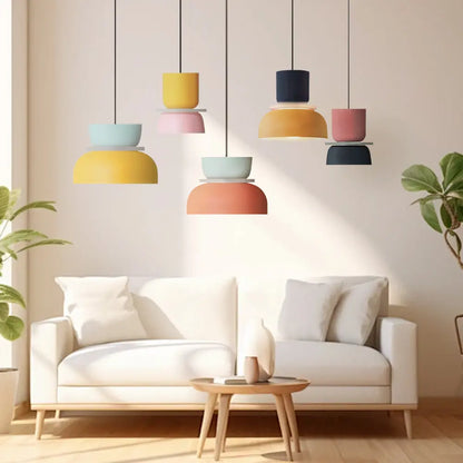 VibrantGlow - Color Block Pendellampe for Et Moderne Hjem Motelys