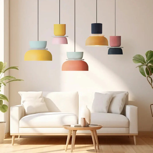 VibrantGlow - Color Block Pendellampe for Et Moderne Hjem Motelys