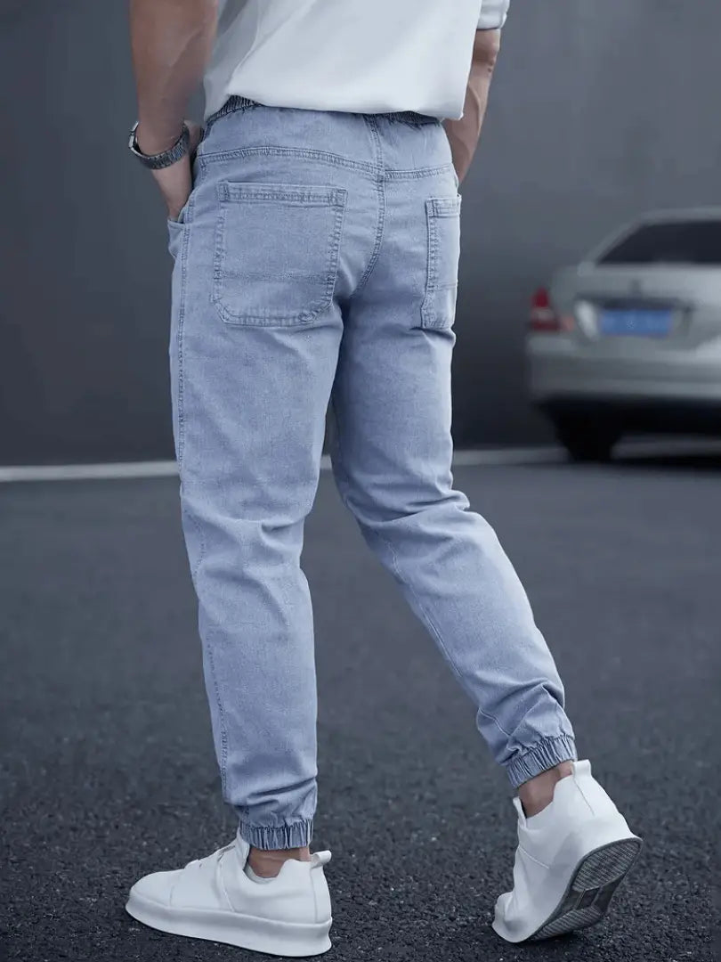 Herre Tapered Jogger Jeans – Street Style med Snøring i Midjen Motelys