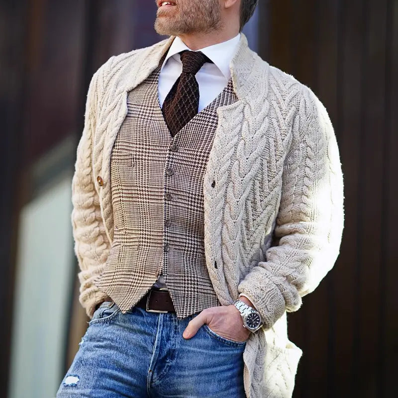 ChicWear - Enkelbrystet Cardigan for Menn med Stil Motelys