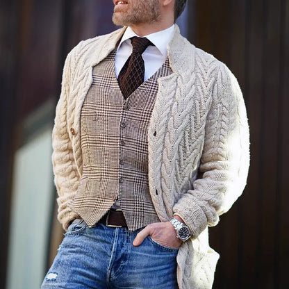 ChicWear - Enkelbrystet Cardigan for Menn med Stil Motelys
