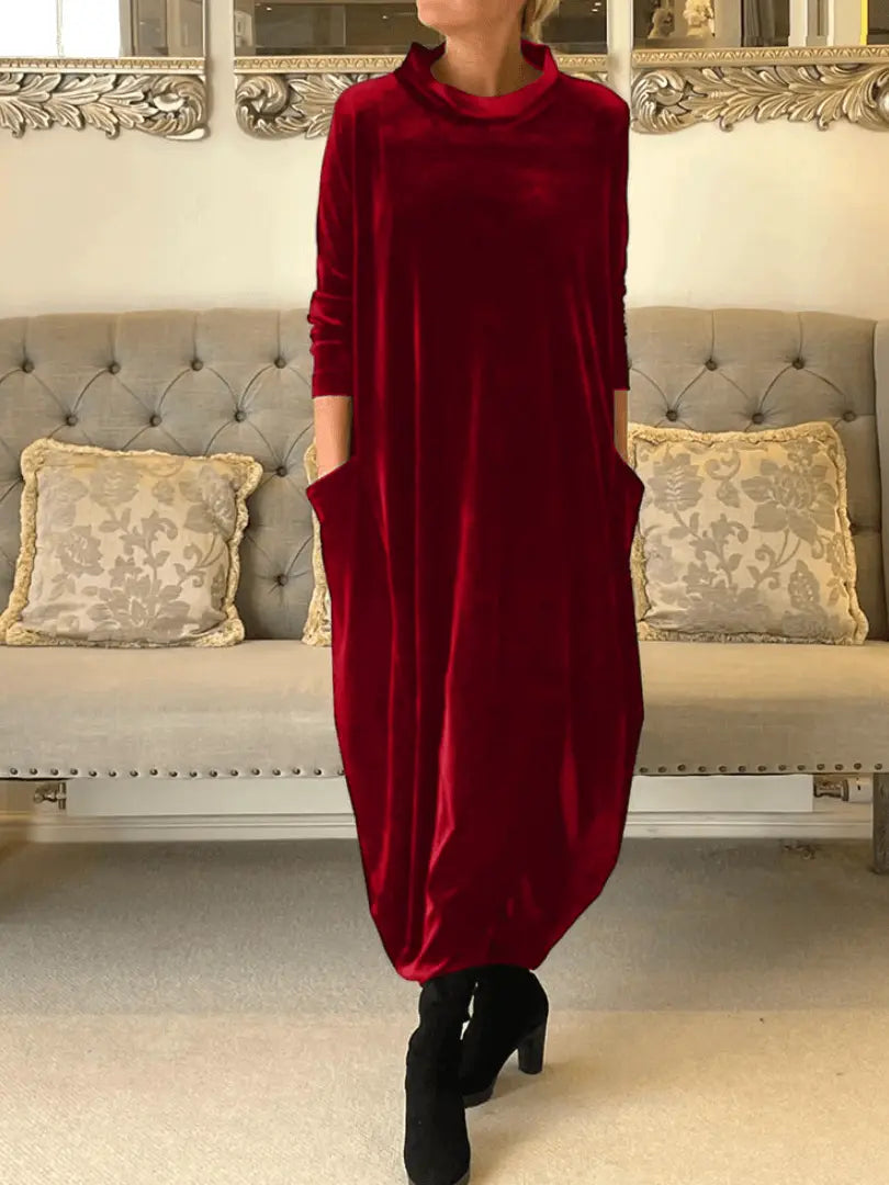 VelvetElegance - Chic Fløyelskjole for Festlige Anledninger Motelys