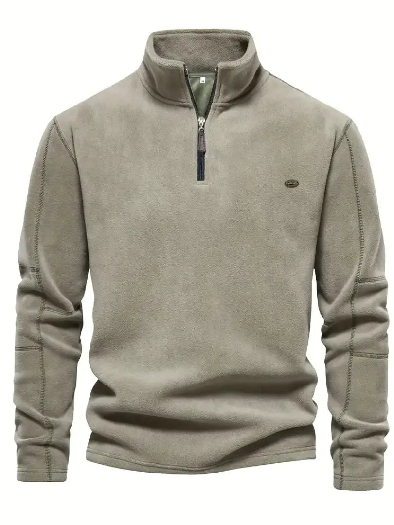 Herre Polar Fleece Half-Zip Genser - Casual Varm Topp for Høst og Vinter Motelys