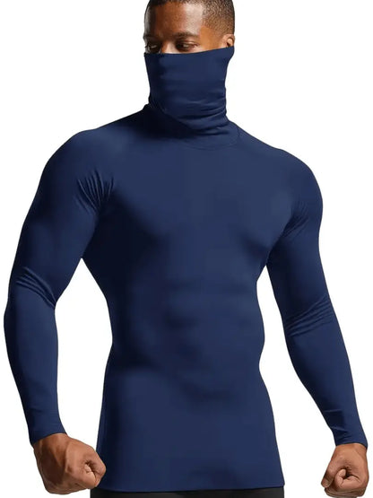 Herre Langermet Turtleneck Termisk Base Layer - Slim Fit Motelys