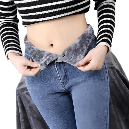 CozyTrend - Vinterjeans til Kvinner for Optimal Komfort Motelys