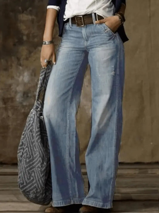 ChicWave - Moderne Jeans med Vidde i Denim for Trendy Look Motelys