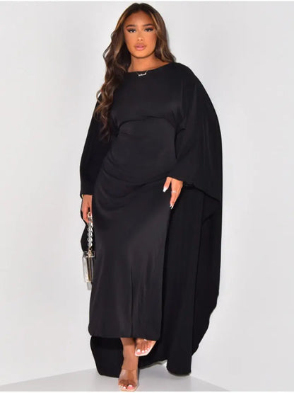 FashionAura - Elegante Kjole med Flaggermusermer for Stilfulle Anledninger Motelys