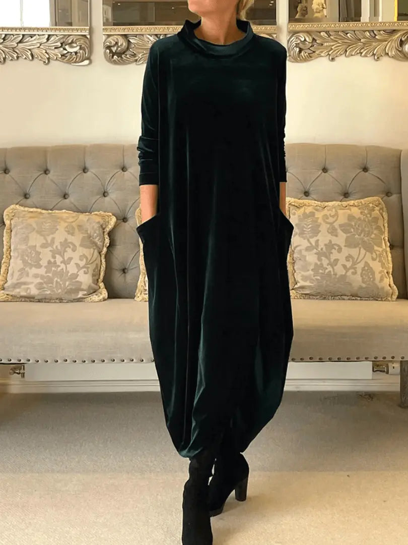 VelvetElegance - Chic Fløyelskjole for Festlige Anledninger Motelys