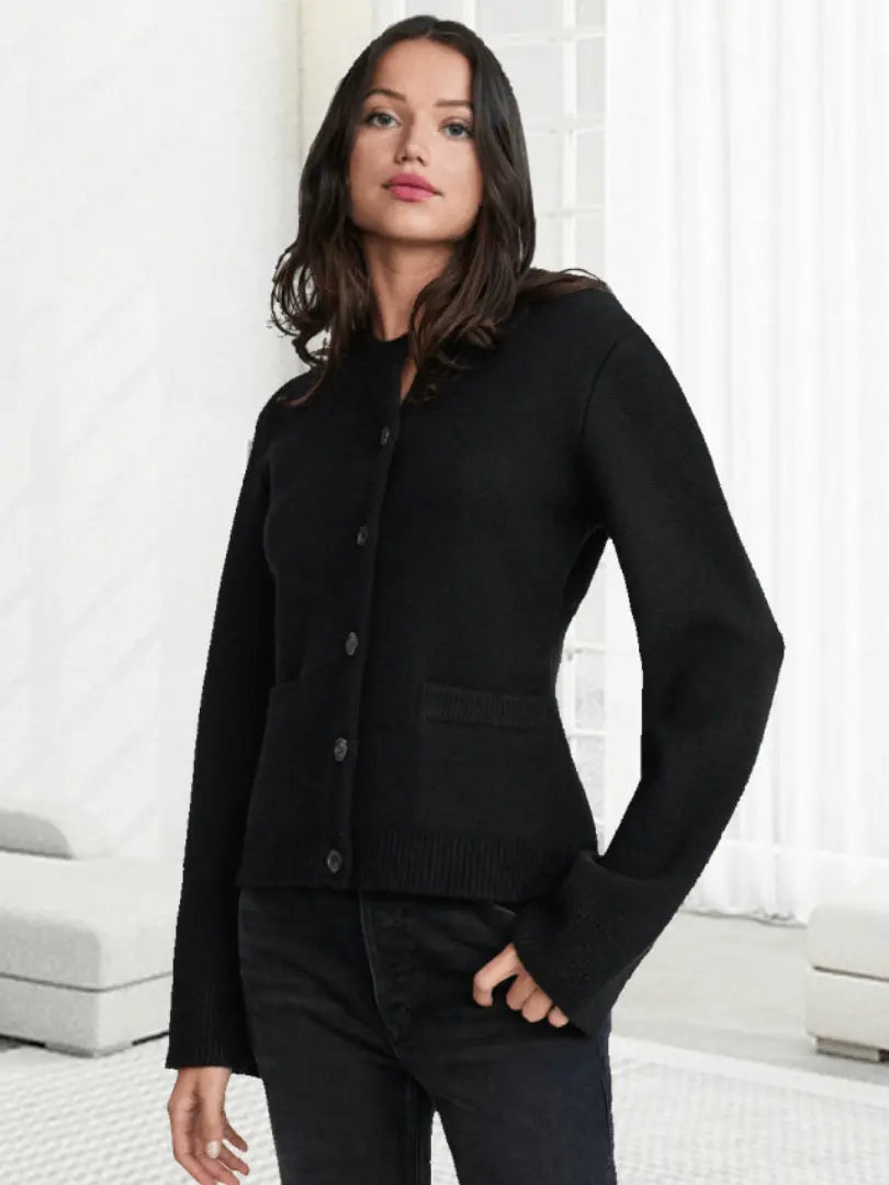 KnitWave - Luksuriøs Kashmir-Cardigan Med Knapper Motelys