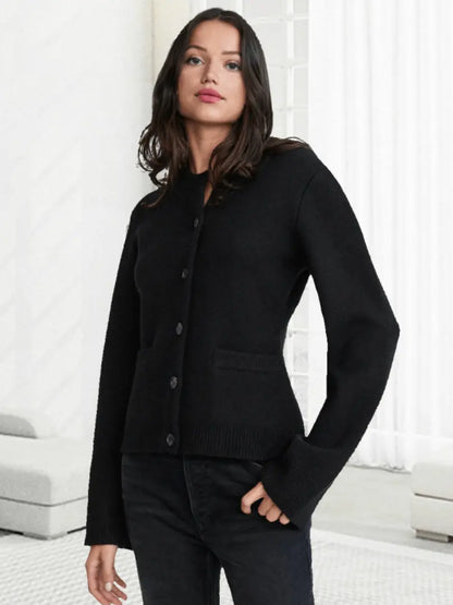 KnitWave - Luksuriøs Kashmir-Cardigan Med Knapper Motelys