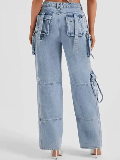 TrendMotion - Stilige Cargo-Jeans for Kvinner med Komfort Motelys