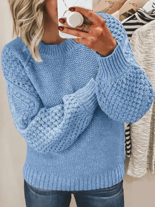 KnitNest - Trendy Strikket Genser for Varm Komfort Motelys