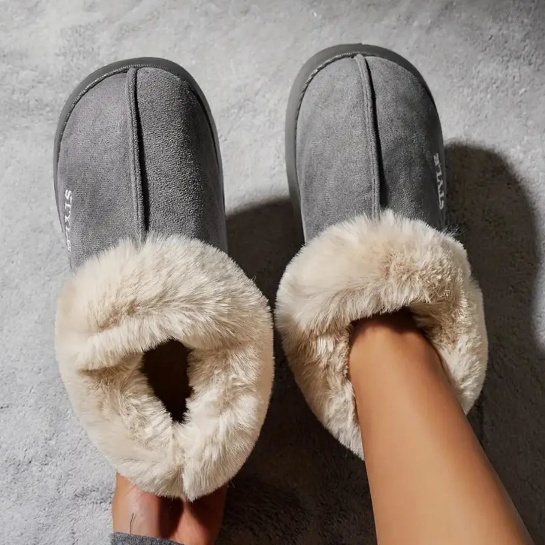 Dame Minimalistiske Vinter Bootslippers - Varme, Myke Innendørssko Motelys