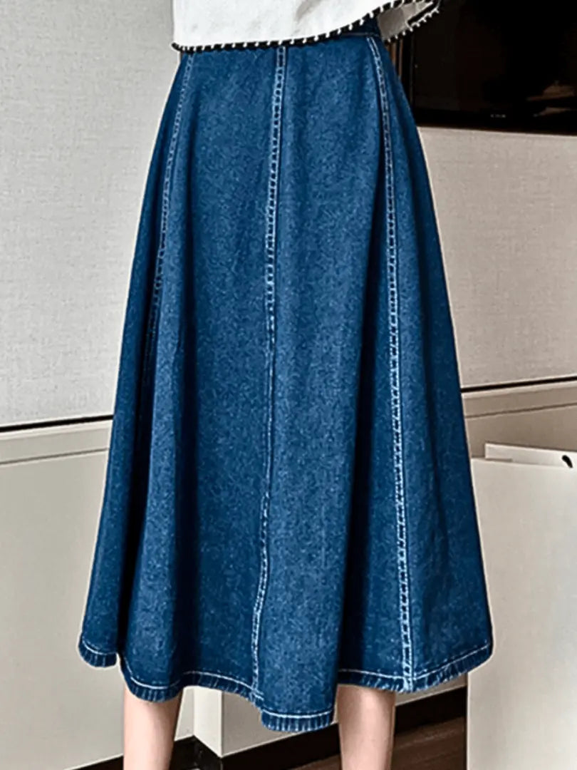 DenimDreams - Fashionable Maxiskjørt i Denim for Kvinner Motelys