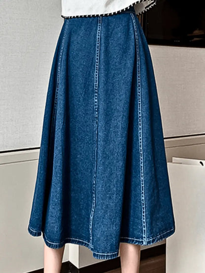 DenimDreams - Fashionable Maxiskjørt i Denim for Kvinner Motelys