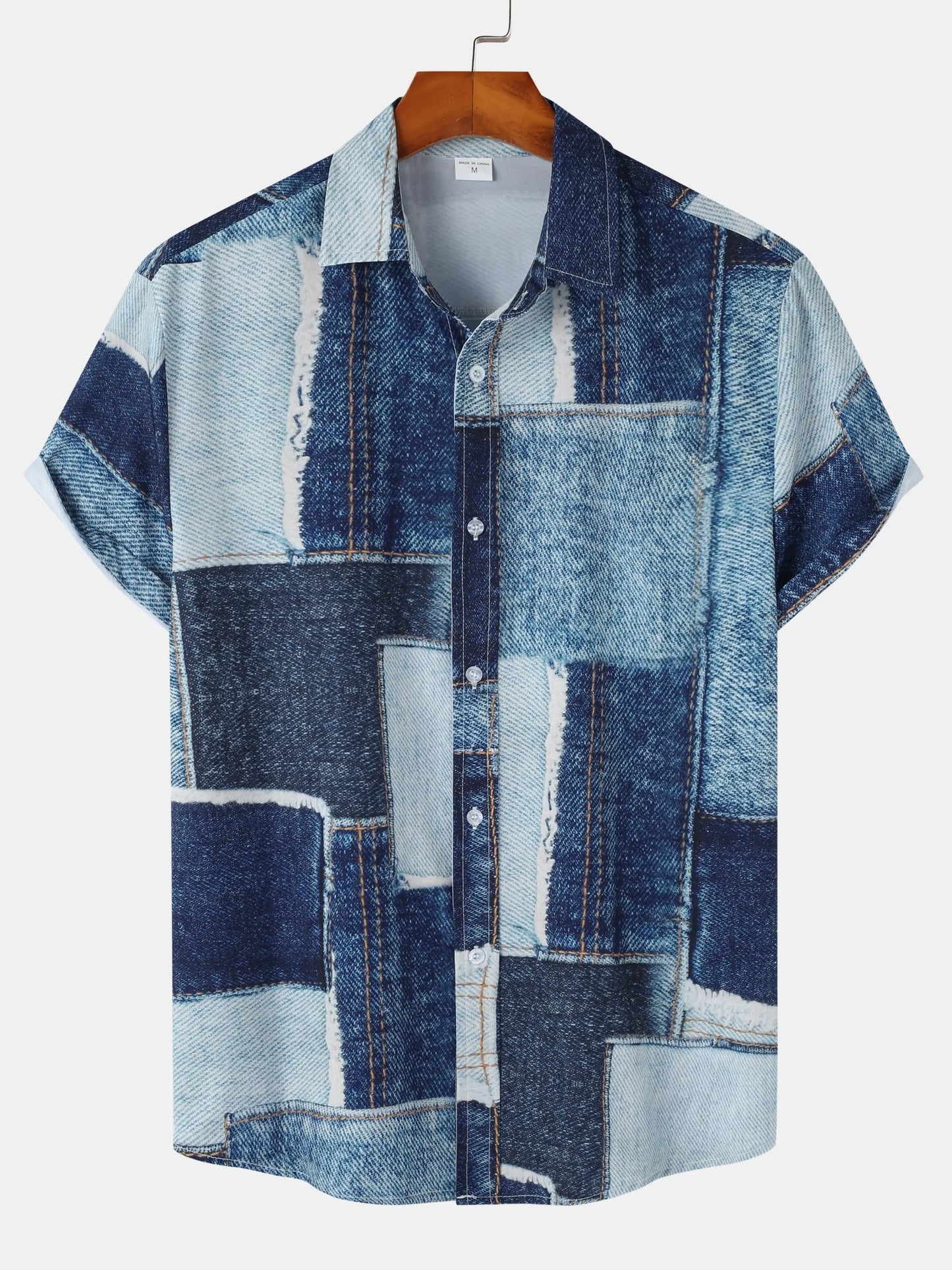Denimskjorte med korte ermer Motelys