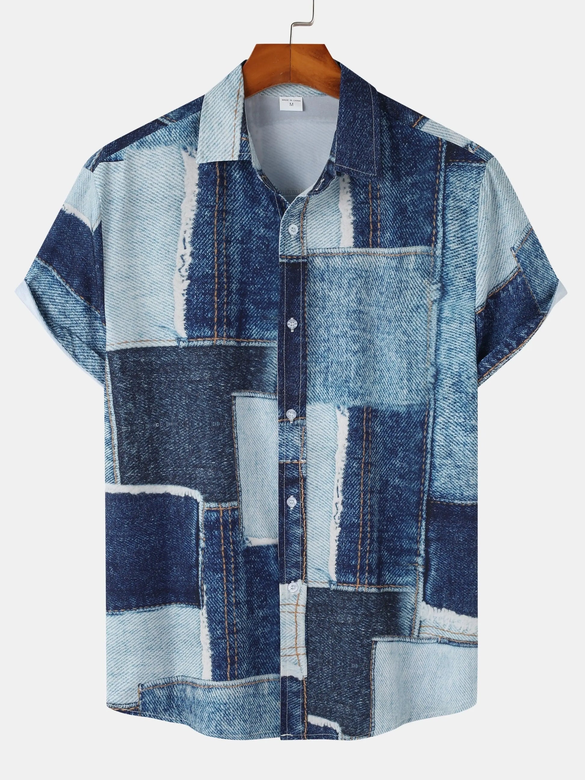 Denimskjorte med korte ermer Motelys