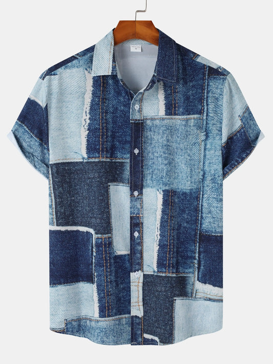 Denimskjorte med korte ermer Motelys