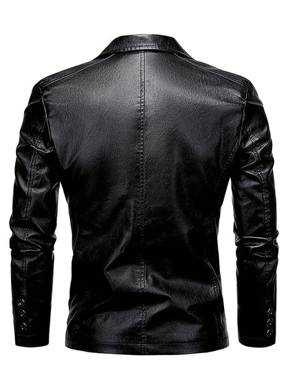 VintageVibe - Tøff Skinnblazer for Menn i Moderne Stil Motelys