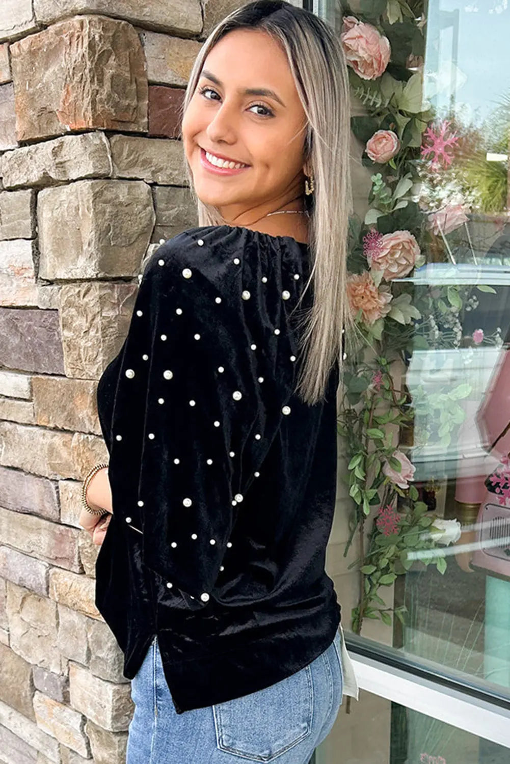 LuxiWear - Elegant Fløyelsbluse til Kvinner for Hverdagsstil Motelys