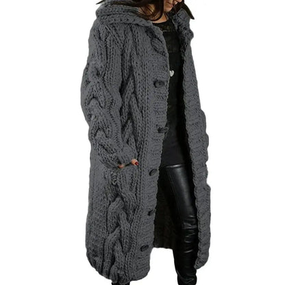 CozyStyle - Trendy Grovstrikket Cardigan for Uformell Komfort Motelys