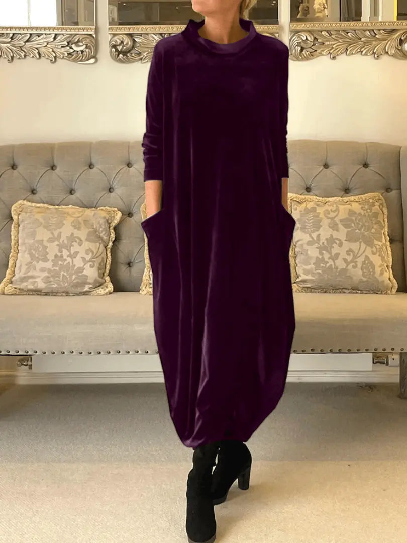 VelvetElegance - Chic Fløyelskjole for Festlige Anledninger Motelys