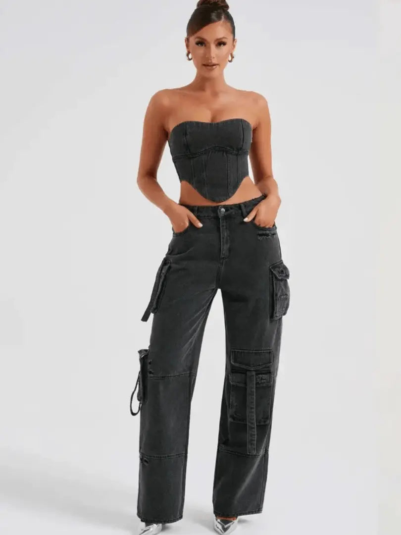 TrendMotion - Stilige Cargo-Jeans for Kvinner med Komfort Motelys
