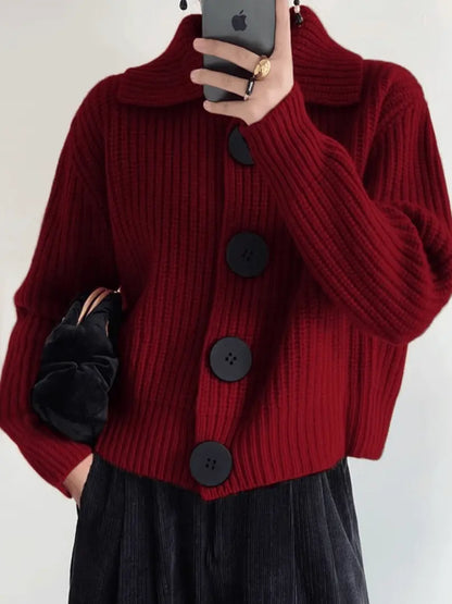 StyleNest - Elegant Cardigan med Knappelukking for Å Gjøre Inntrykk Motelys