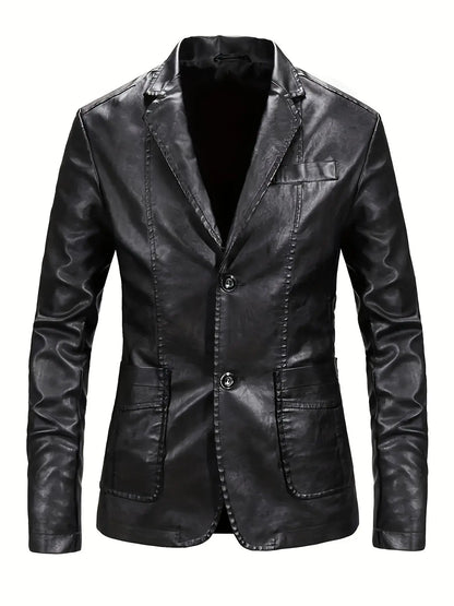 VintageVibe - Tøff Skinnblazer for Menn i Moderne Stil Motelys