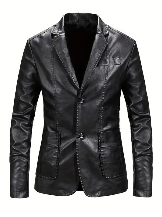 VintageVibe - Tøff Skinnblazer for Menn i Moderne Stil Motelys
