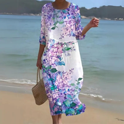 CelesteFlow - Elegant Boho Midi Kjole Motelys