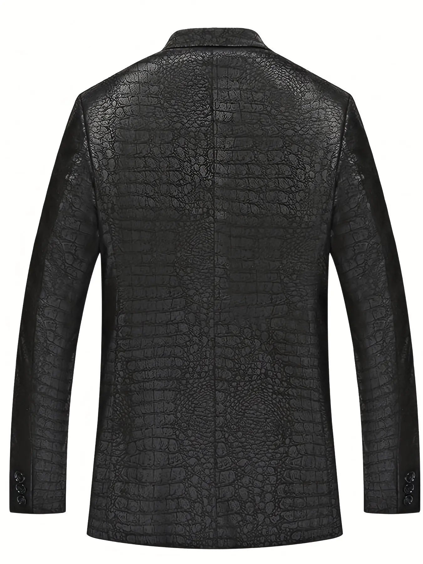 StyleEdge - Elegant Blazerjakke i Skinnimitasjon for Hverdag og Fest Motelys