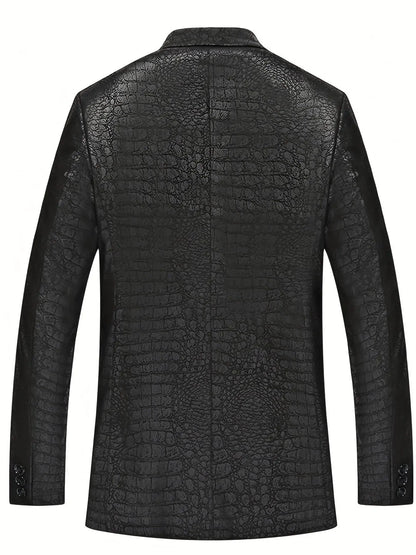 StyleEdge - Elegant Blazerjakke i Skinnimitasjon for Hverdag og Fest Motelys