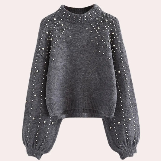 CozyKnits - Dame Rundhals Perlegenser for Hverdagsbruk Motelys