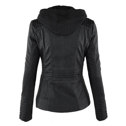 UrbanStyle - Skinnjakke med Hette for En Trendy Vinterlook Motelys