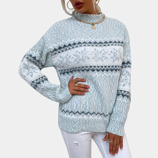 FrostyChic - Damegenser med Snøfnuggdesign for Vintermoro Motelys