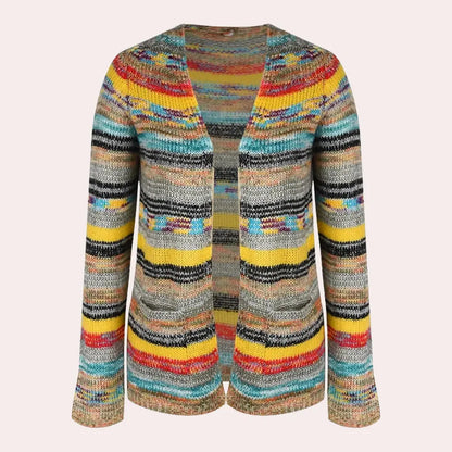 Fargerik V-hals cardigan Motelys