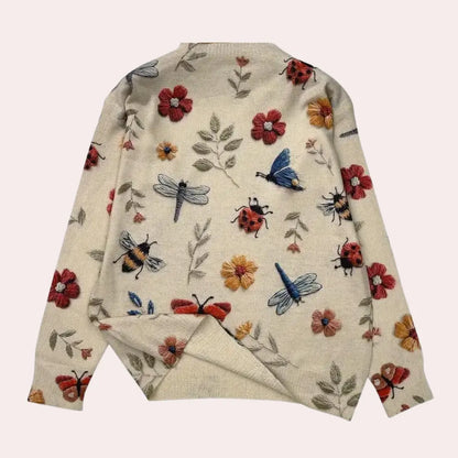 FloralEssence - Genser for Kvinner med Blomsterdesign Motelys