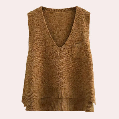 Strikket dame cardigan med V Motelys