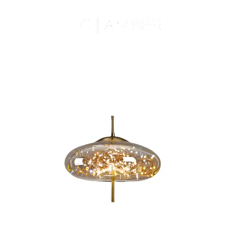 GlassArtistry - Unik Pendellampe i Brunt Glass for Stilig Belysning Motelys