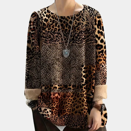 FashionRoar - Leopardmønstret Genser for Damer Motelys