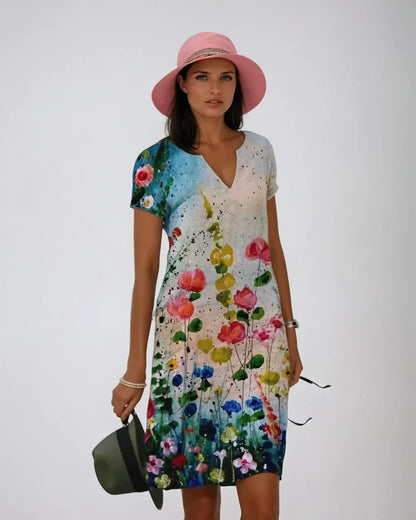 ChicSun - Sommerkjole med V-hals for Elegante Sommerdager Motelys
