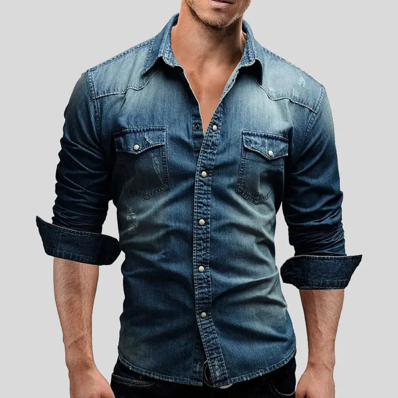 Denimskjorte for menn Motelys
